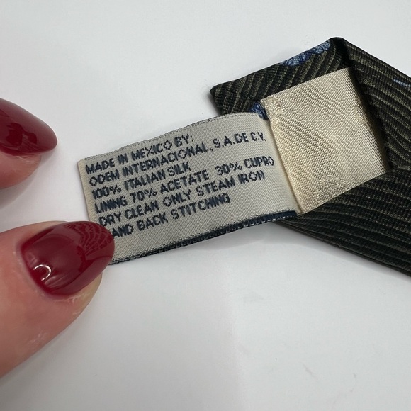 Scappino Blue Green Silk Tie - Picture 4 of 4